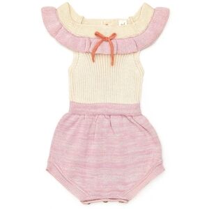 TunTun | martina romper in natural + fondant pink